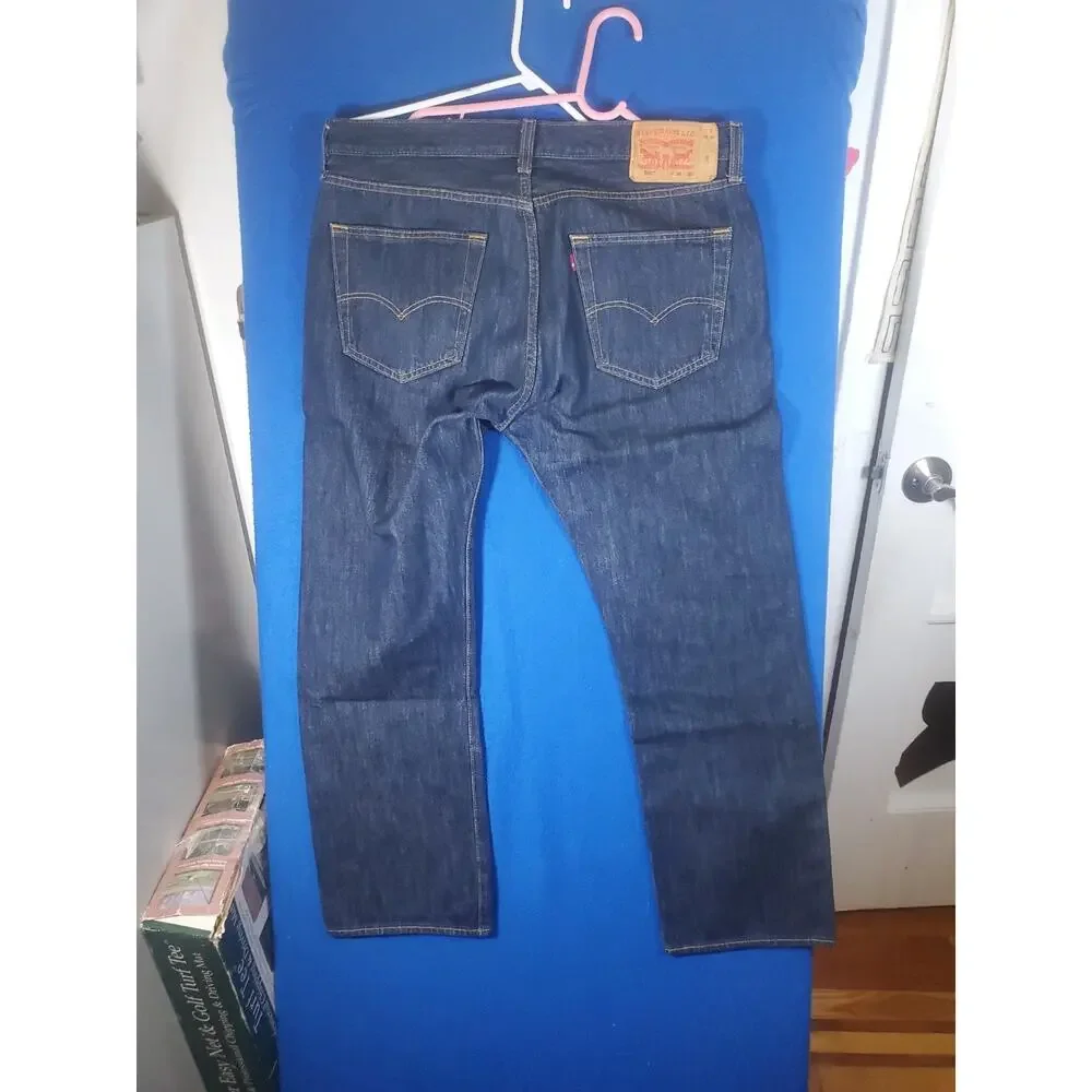 Levis 501 Mens Jeans 36x30 Blue Original Fit Straight Leg Button Fly